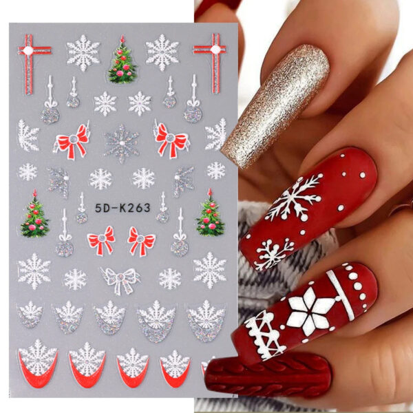 Decalque Unhas Natal 5D - 4 pcs - Image 2